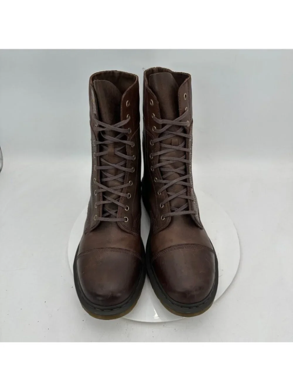 Dr Martens Industrial Leah Men Size 15 Brown Steel Toe Fold Over Combat Boot